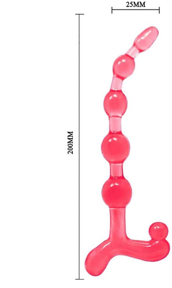 BAILE koraliki sonda analna silikonowe 20cm skirtingos spalvos