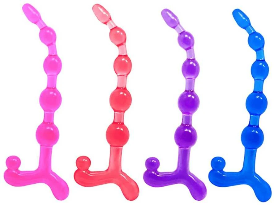 BAILE koraliki sonda analna silikonowe 20cm skirtingos spalvos