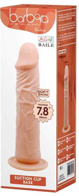 BAILE Realistiškas varpos dildo su siurbtuku, 20 cm