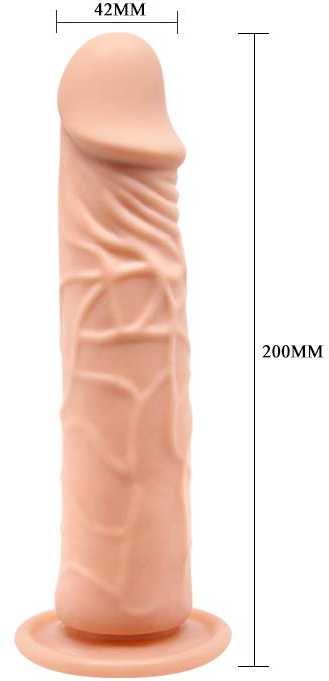 BAILE Realistiškas varpos dildo su siurbtuku, 20 cm