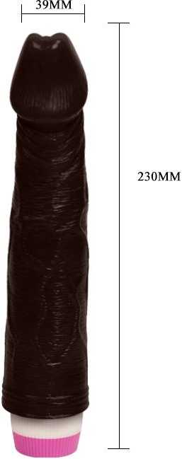 Baile Vibrators BAILE Realistiškas juodas penio vibratorius natūralus 23 cm