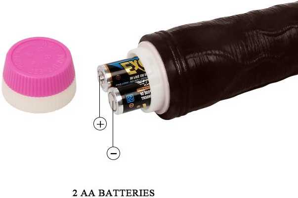 Baile Vibrators BAILE Realistiškas juodas penio vibratorius natūralus 23 cm