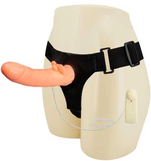 BAILE Realistinis penio strapon vibratorius su dirželiais 20cm