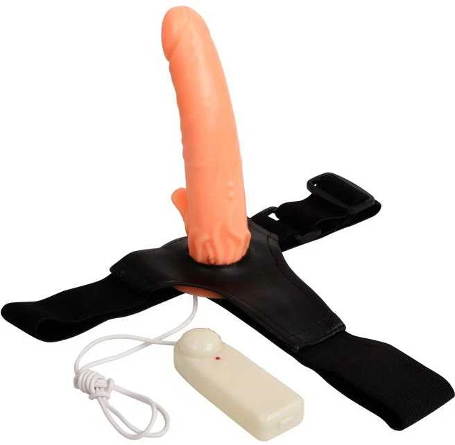 BAILE Realistinis penio strapon vibratorius su dirželiais 20cm