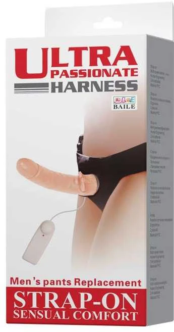 BAILE Realistinis penio strapon vibratorius su dirželiais 20cm