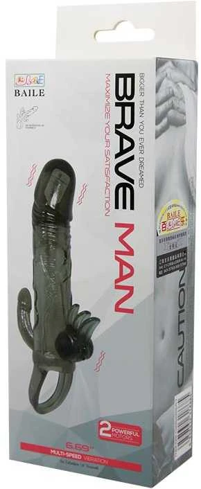 Pierscienie I Nakadki LYBAILE Brave men Vibro Penis Sleeve Juodas