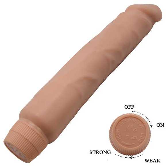 BAILE Realistinis vibratorius natūralus storas penis 22 cm