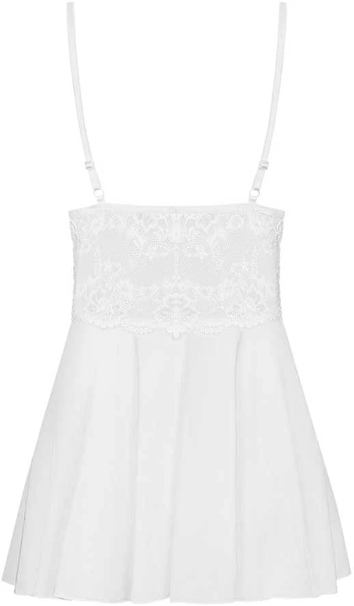 Obsessive - 810-BAB-2 Babydoll & Thong Baltas S/M