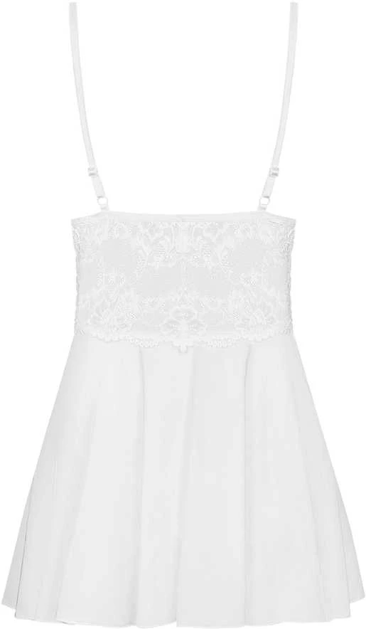 Obsessive - 810-BAB-2 Babydoll & Thong Baltas S/M
