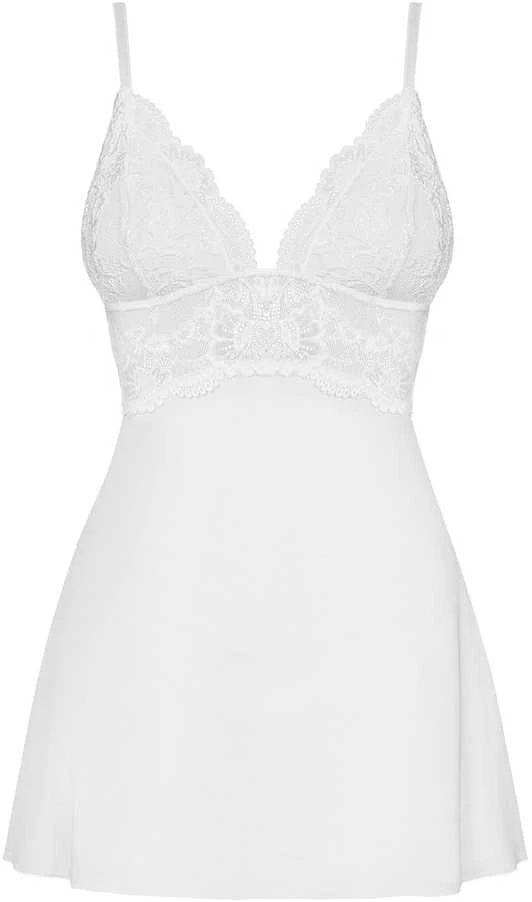 Obsessive - 810-BAB-2 Babydoll & Thong Baltas S/M