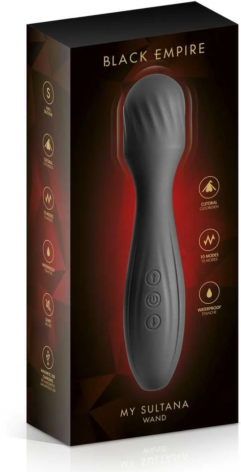 Black Empire Juodas Empire Masažuoklis klitorio stimuliacija vibruojanti lazdelė bodywand neperšlampamas