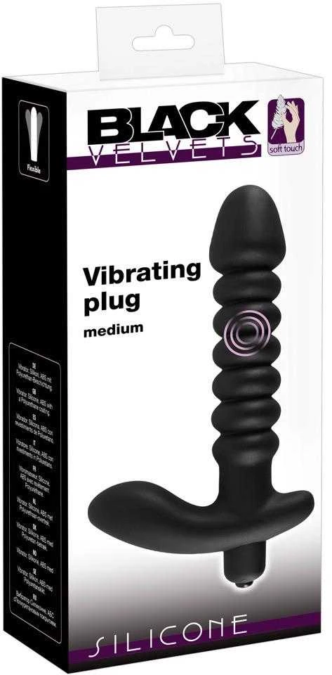 Black Velvets briaunotas vibratorius-kamštis