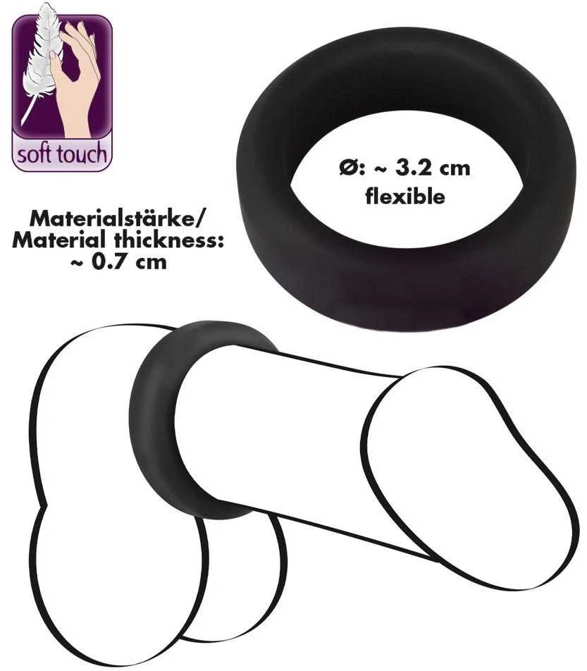 Black Velvets Juodas Velvets Cock Ring 3.2 cm
