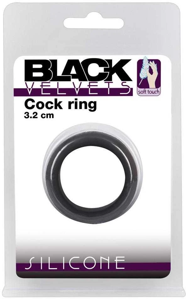 Black Velvets Juodas Velvets Cock Ring 3.2 cm