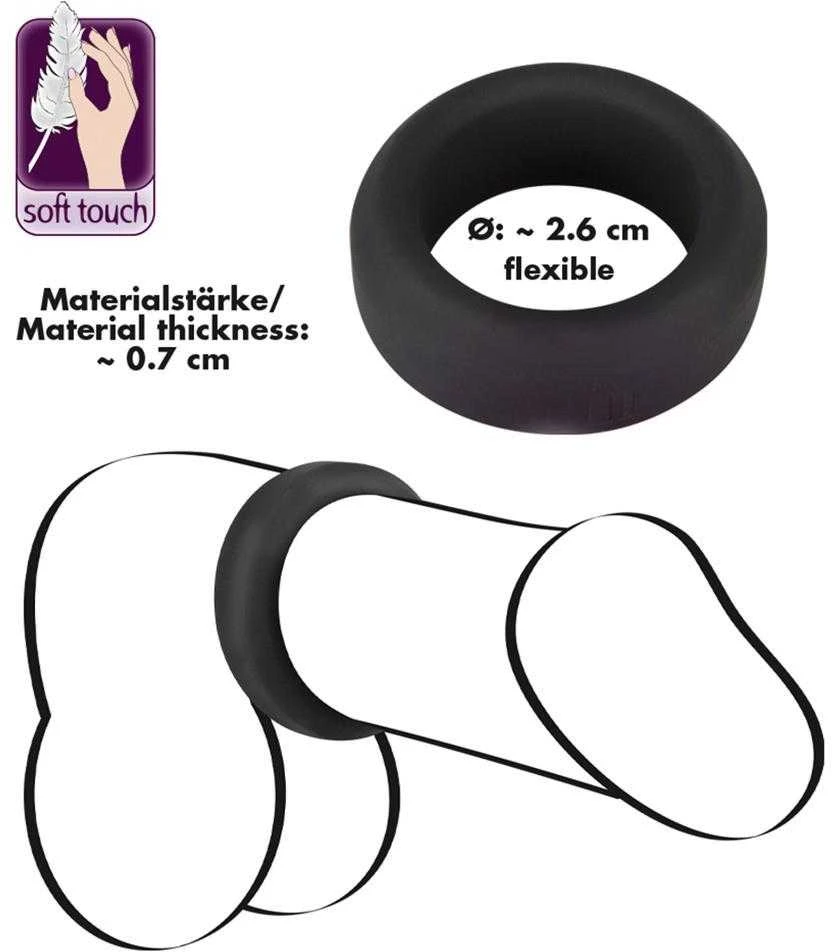 Black Velvets Juodas Velvets Cock Ring 2.6 cm