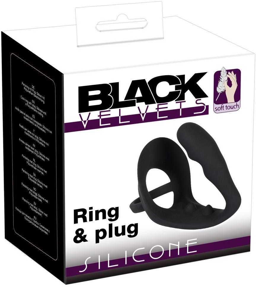 Black Velvets Juodas Velvets Ring & Plug