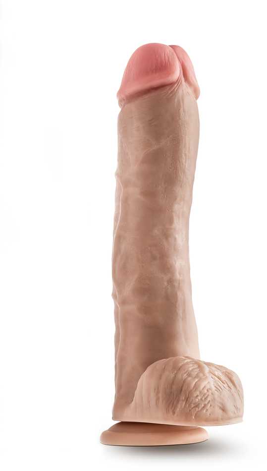 Dreamtoys Blush DR. SKIN MR. SAVAGE 11,5 colių dildo su kamuoliukais, smėlio spalvos