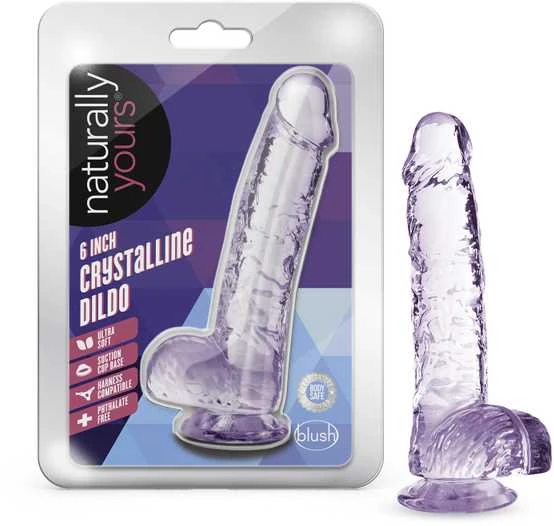 Dreamtoys Blush NATŪRALIAI JŪSŲ 6 colių KRISTALINIS DILDO AMETISTAS
