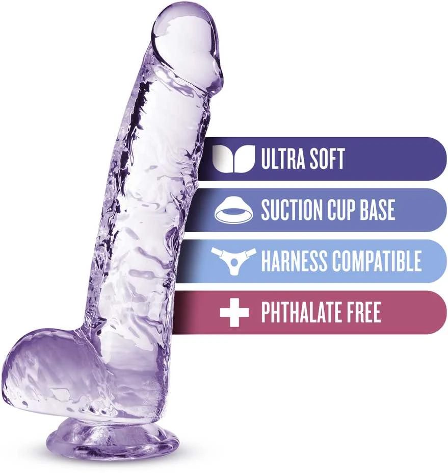 Dreamtoys Blush NATŪRALIAI JŪSŲ 6 colių KRISTALINIS DILDO AMETISTAS