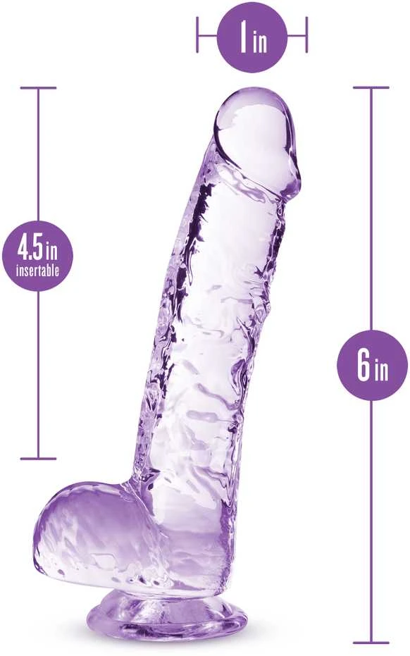 Dreamtoys Blush NATŪRALIAI JŪSŲ 6 colių KRISTALINIS DILDO AMETISTAS