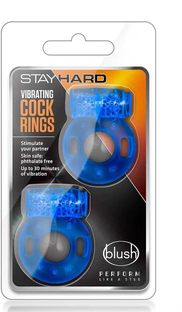Blush Skaistalai STAY HARD VIBRATING COCK RINGS 2 PACK