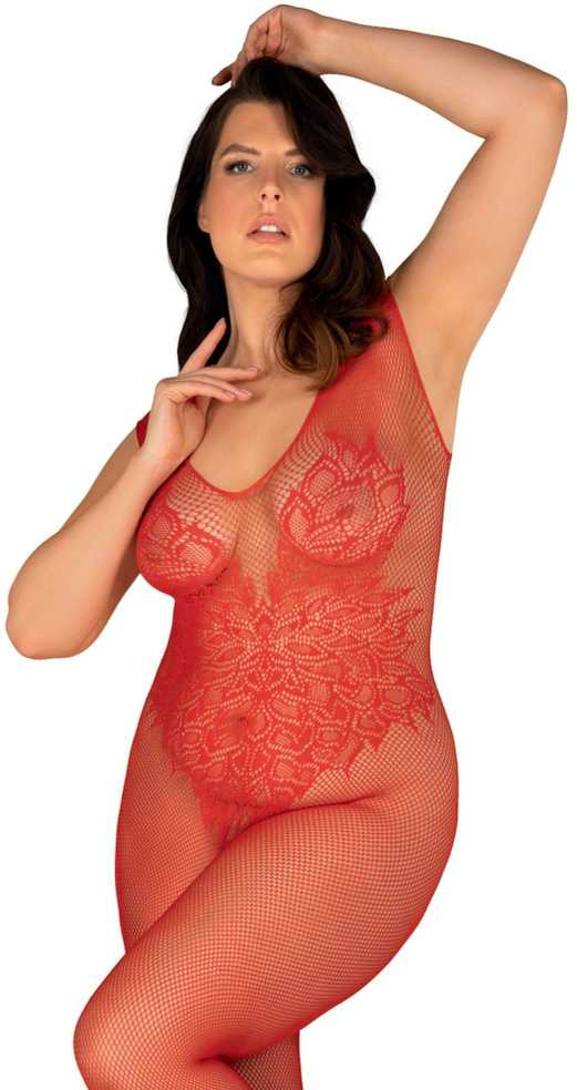 Obsessive - Bodystocking N112 Raudona XL/XXL