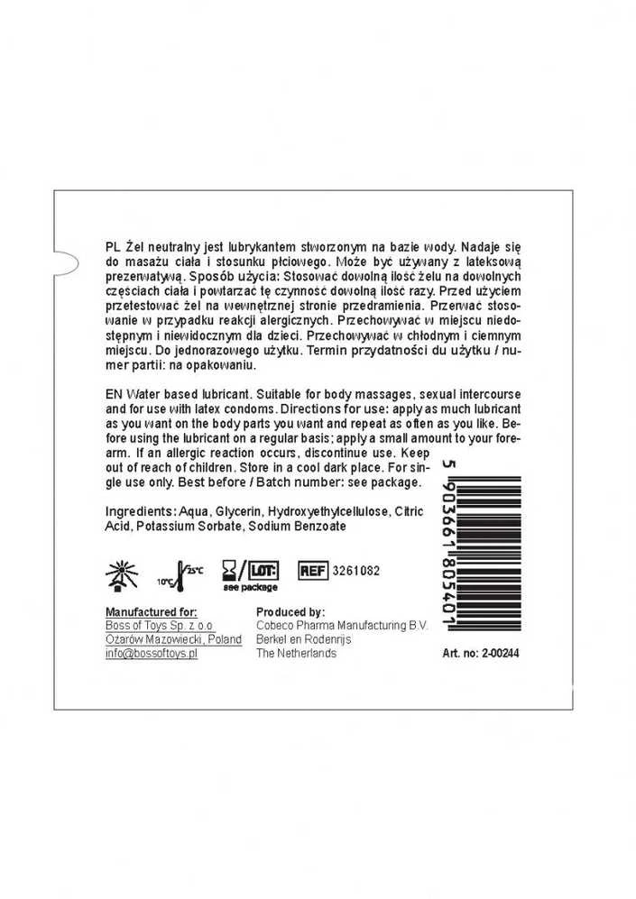 Boss Series Health Sachet drėkinamasis gelis slydimo lubrikantas 3 ml