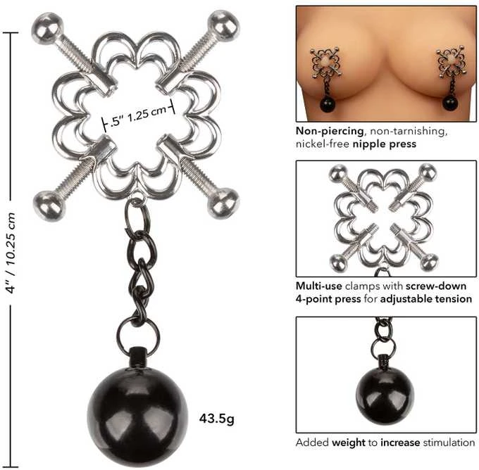 Calexotics 4 taškų svertinis spenelių presavimo metalas