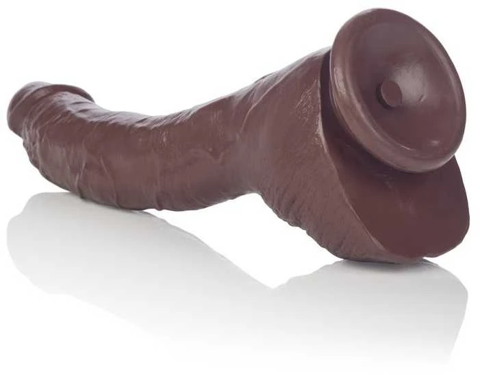 Calexotics Didelis lenktas juodmedžio varpos dildo 22cm siurbtukas