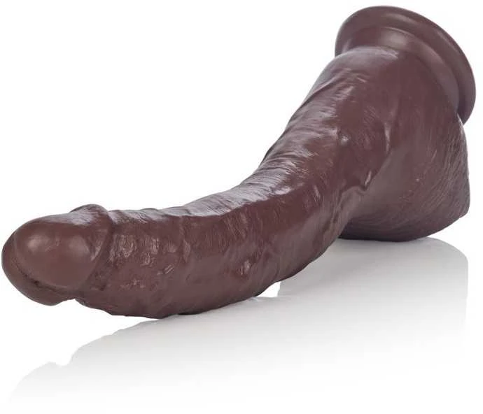 Calexotics Didelis lenktas juodmedžio varpos dildo 22cm siurbtukas