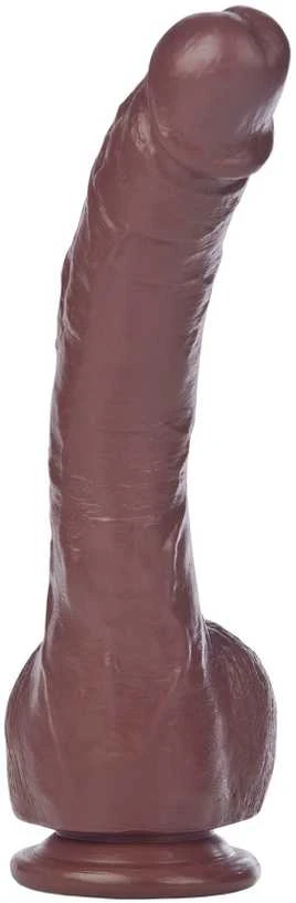 Calexotics Didelis lenktas juodmedžio varpos dildo 22cm siurbtukas