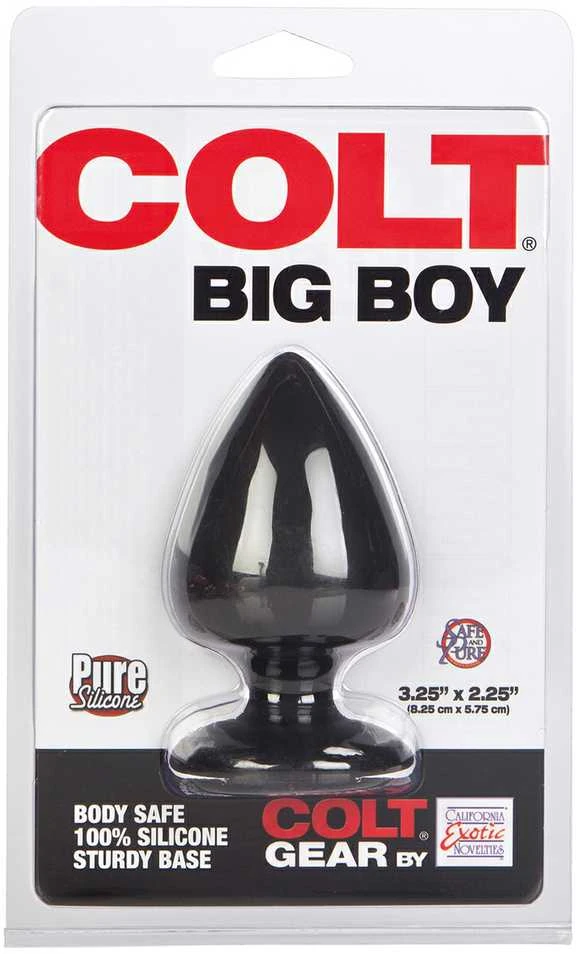 Juodas Colt Big Boy silikoninis kištukas pakuotėje