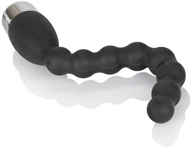 Calexotics Juodas Vibrating Anal Plug Wand karoliukai