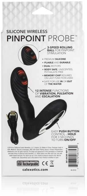 Calexotics Plug/vibr-WIRELESS PINPOINT PROBE Juodas