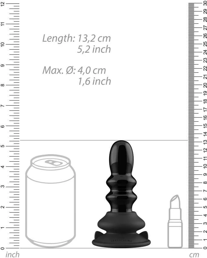 Chrystalino By Shots Chrystalino Glass Dildo vibruoja ant siurbtuko