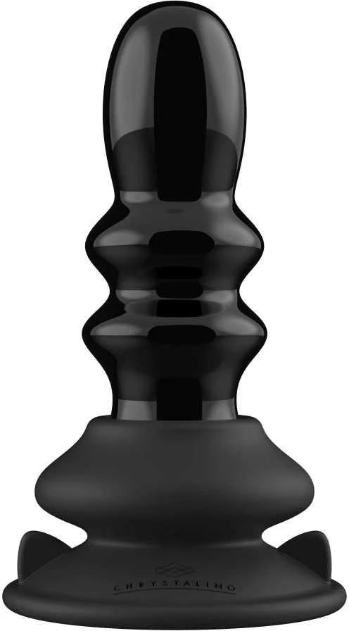 Chrystalino By Shots Chrystalino Glass Dildo vibruoja ant siurbtuko
