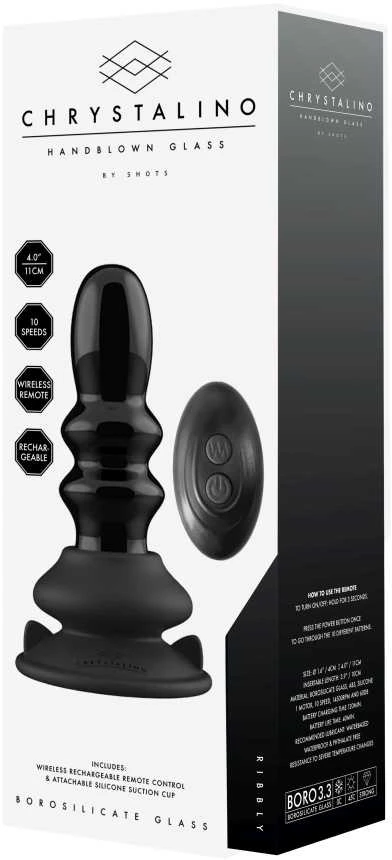 Chrystalino By Shots Chrystalino Glass Dildo vibruoja ant siurbtuko