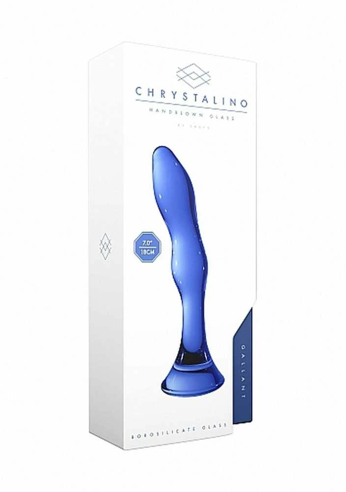 Chrystalino By Shots Chrystalino Glass vandeniui atsparus dildo išangei ir makštiui, 15 cm