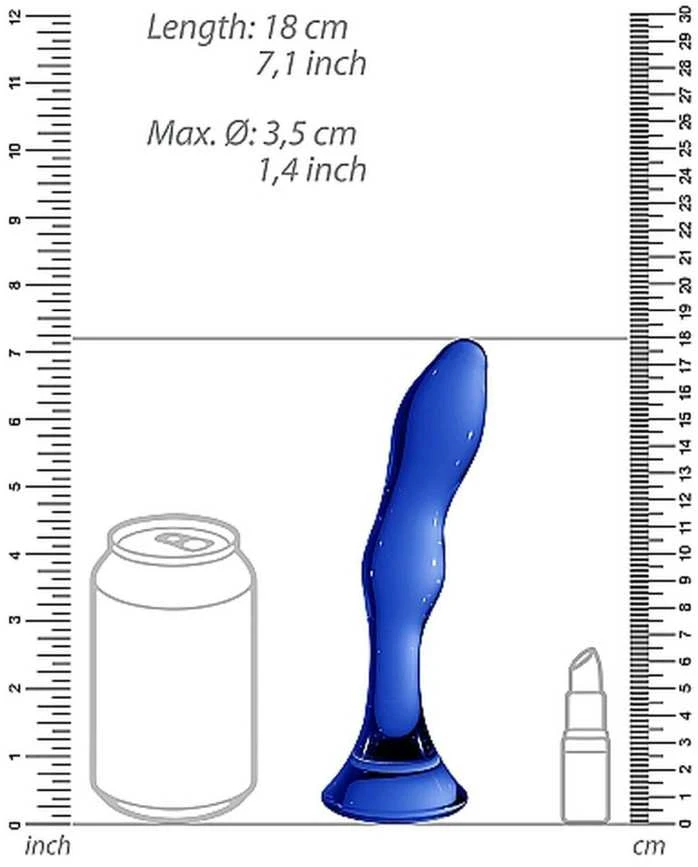 Chrystalino By Shots Chrystalino Glass vandeniui atsparus dildo išangei ir makštiui, 15 cm