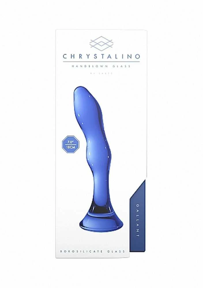 Chrystalino By Shots Chrystalino Glass vandeniui atsparus dildo išangei ir makštiui, 15 cm