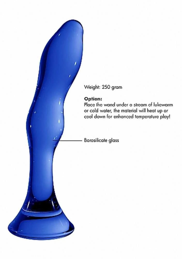 Chrystalino By Shots Chrystalino Glass vandeniui atsparus dildo išangei ir makštiui, 15 cm