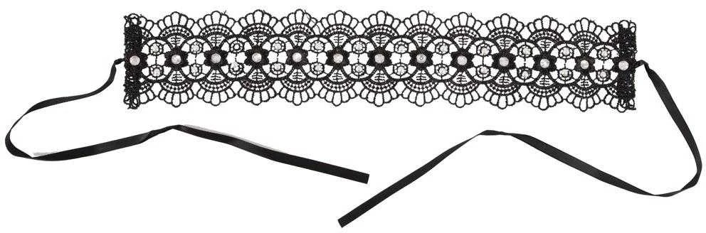 Cottelli Accessoires Siuvinėti Choker + Kalnų krištolas