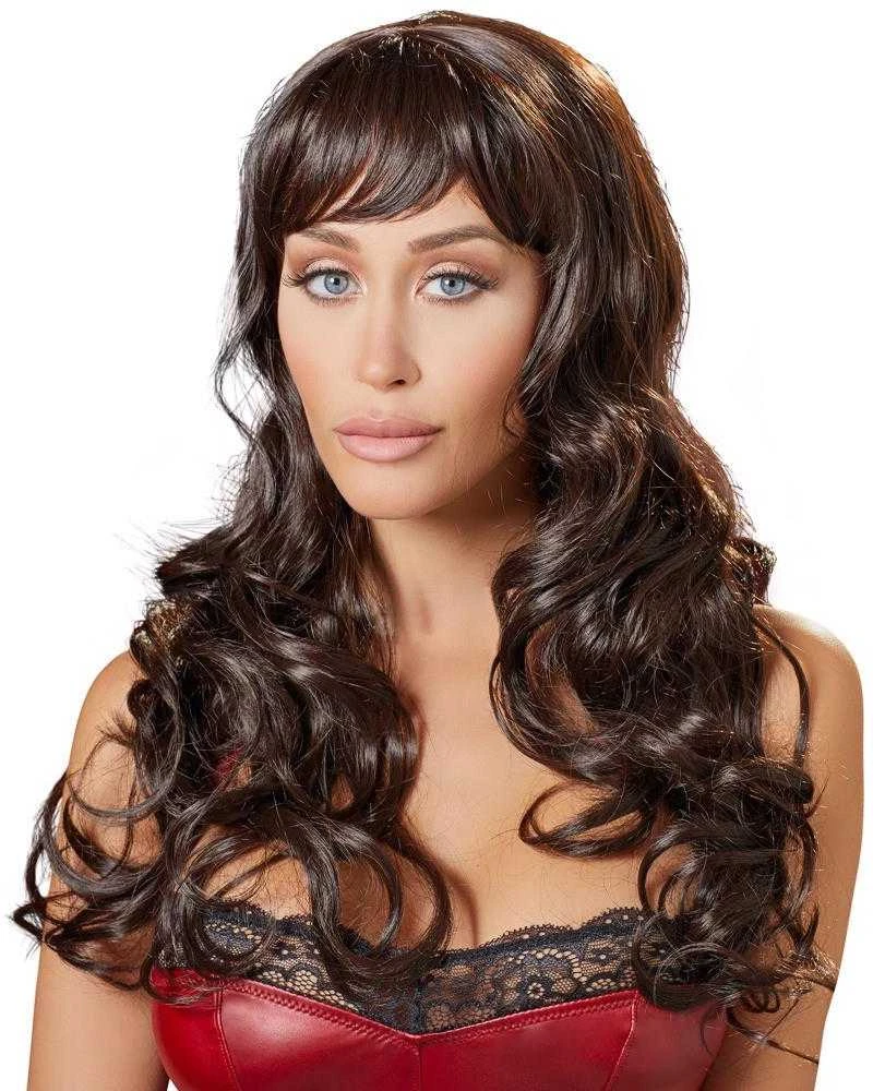 Cottelli Accessoires Dark Ilgas tamsiai rudas perukas