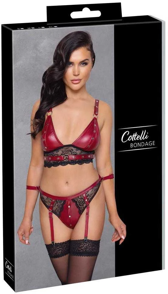 Cottelli Bondage braletės ir kelnaičių komplektas Bra Set Bondage S