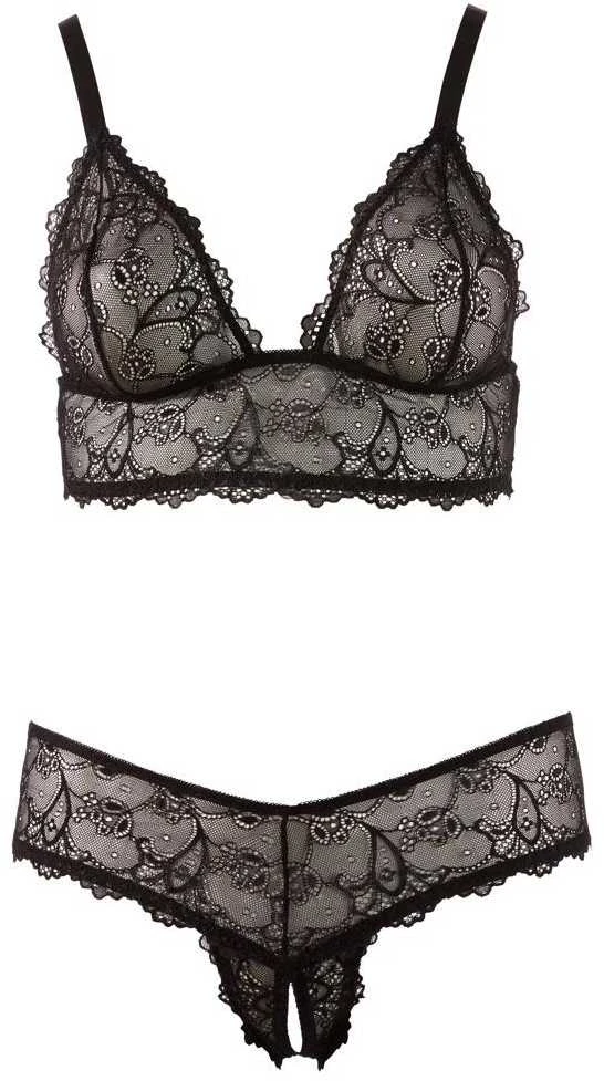 Cottelli Curves Bra and String juodas 4XL