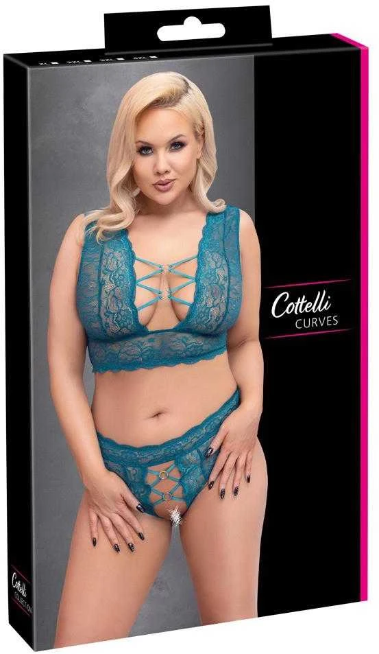 Cottelli Curves Liemenėlės rinkinys mėlynos spalvos 2XL