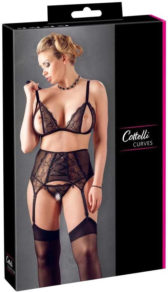 Cottelli Curves Bra Suspender Set 2XL