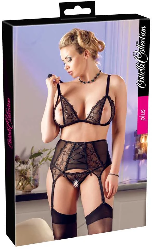 Cottelli Curves Bra Suspender Set 3XL