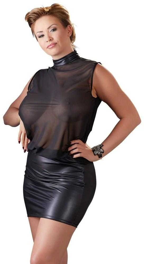 Cottelli Curves Dress transparent juodas XL