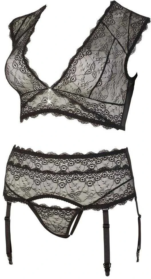 Cottelli Curves Lace Set juodas 3XL